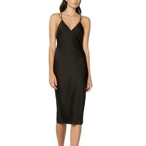 [fame and partners] black midi dress